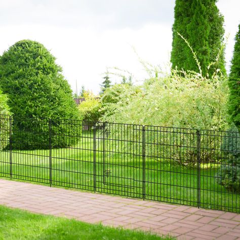 PRICES MAY VARY. 🌻【Multi-Purpose Use】This decorative garden fence can be used as a temporary fence or animal barrier fence and can be set up around plants, trees, yard landscaping, vegetables, as a plant protection fence, garden landscape fence, etc. It can also be used as an outdoor dog playpen to create a pet safe play area, or as a pet fence to keep small animals from escaping or entering and damaging your garden or be used for driveway, walkway, garden border decoration. 🌳【Anti-Rust & Stur