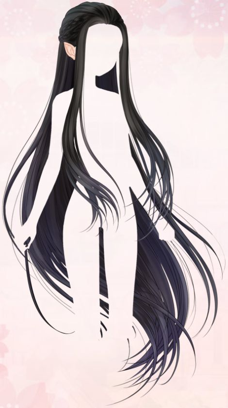 Dark Long Hair-Epic | Love Nikki-Dress UP Queen! Wiki | Fandom Long Hair Drawing, Elf Hair, Anime Long Hair, Pelo Anime, Hair Sketch, Cosplay Hair, Queen Hair, Long Black Hair, Anime Hair