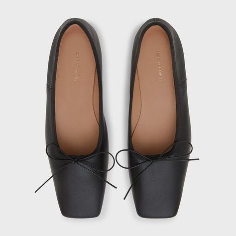 Square Toe Ballerina - Black Shoes For Fall, Fashion Collage, Workout Shoes, Mansur Gavriel, Leather Conditioner, Shoe Closet, Monogrammed Items, Ballerina Flats, Chanel Ballet Flats