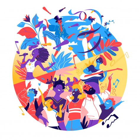 Poster for festival, celebration, holida... | Free Vector #Freepik #freevector #poster #music #people #party Music Festival Party, 달력 디자인, Summer Music Festivals, Corporate Art, Cover Letters, Sport Illustration, Festival Celebration, Family Illustration, Affinity Designer