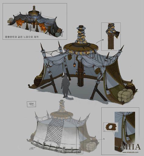 Fantasy Tent Concept Art, Tent Concept Art, Tent Village Concept Art, Nomad Tent Concept Art, Desert Tent Concept Art, Game Props Concept Art, Be Design, Savage Worlds, Props Concept