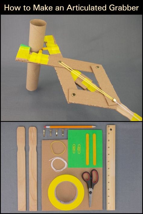 Mechanism Design Ideas, Simple Mechanics, Hydraulic Arm, Mechanical Projects, Steam Ideas, Cardboard Craft, Paper Machine, Engineering Activities, String Crafts