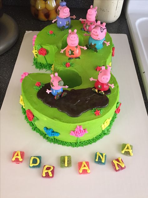 Easy Peppa Pig Cake, Peppa Pig Cake, Pig Cake, Peppa Pig, 3rd Birthday, Kids Birthday Party, Birthday Ideas, Kids Birthday, Birthday Cake