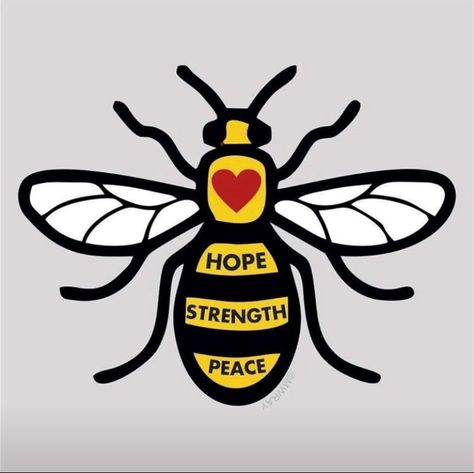 Bee Tattoo Manchester, Bee Rocks, Manchester Bee, Hope Strength, Bee Illustration, Bee Sticker, Bee Tattoo, Bee Art, Craft Projects For Kids