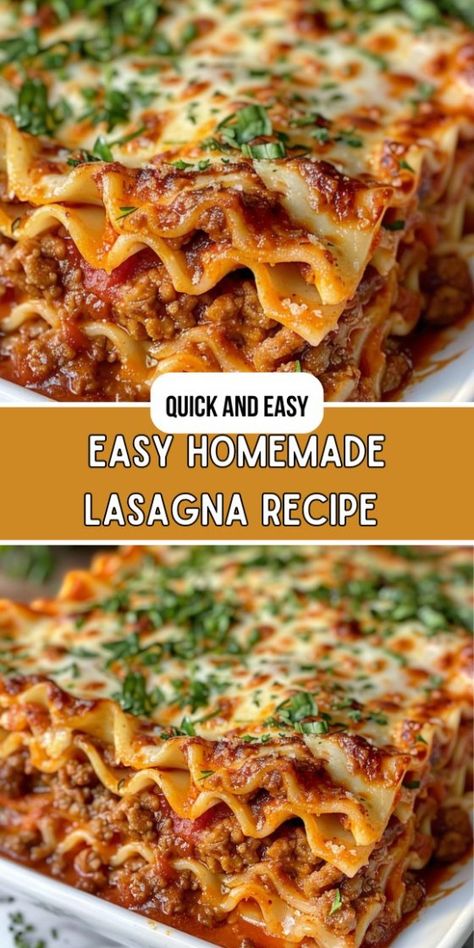 Easy Homemade Lasagna Recipe Easy Lasagna Recipe With Ricotta, Homemade Lasagna Recipe, Lasagna With Cottage Cheese, Recipe With Ricotta, Easy Homemade Lasagna, Lasagna With Ricotta, Homemade Lasagna Recipes, Lasagna Recipe With Ricotta, Classic Lasagna Recipe