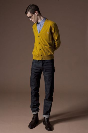 Nerd Chic Men, Nerdy Boy, Travel Desk, Sunday Clothes, Nerd Chic, Mustard Cardigan, Thanksgiving Fashion, Preppy Men, Music Label