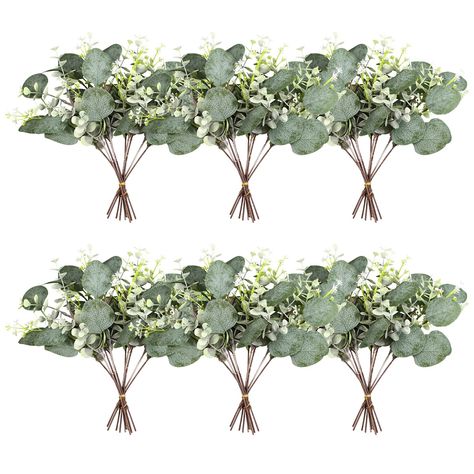 PRICES MAY VARY. [Quantity]; 40 hybrid eucalyptus stems are composed of 20 artificial silver dollar eucalyptus leaves and 20 artificial baby eucalyptus leaves. [Size]: The artificial eucalyptus leaf stem is 11 inches (approximately 27 cm) high and 5.5 inches (approximately 14 cm) wide. [Color]: Artificial eucalyptus stem has clusters of green textured leaves and green seeds. There are various eucalyptus leaves and seeds on the green branches. You can twist each leaf toward the front to add a thr Wedding Bouquet Green, Mixed Eucalyptus, Bouquet Green, Green Wedding Bouquet, Eucalyptus Stems, Baby Shower Table Decorations, Dollar Eucalyptus, Feuille Eucalyptus, Silver Dollar Eucalyptus