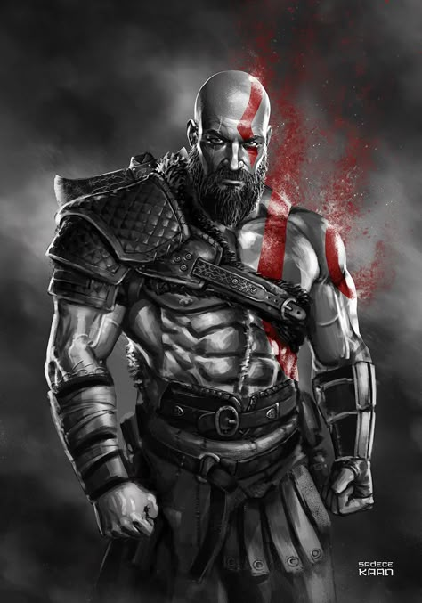 KRATOS - God of WaR 4, Sadece Kaan on ArtStation at https://www.artstation.com/artwork/KJnkx Kratos Art, Gamer Girl Aesthetic, Toy Makeover, Default Wallpaper, Aesthetic Gaming, God Of Wars, Epic Hero, Game Designer, New Gods