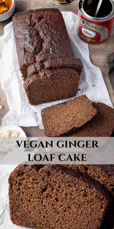 Ginger Loaf Recipe, Ginger Bread Loaf, Easy Loaf Cake, Ginger Loaf Cake, Sticky Ginger Cake, Ginger Loaf, Loaf Cake Recipes, Vegan Baking Recipes, Ginger Cake