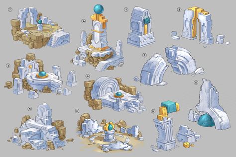 Shrine Sketches from RiME #art #artwork #gaming #videogames #gamer #gameart #conceptart #illustration #rime Fantasy Builds, Dark Wizard, Fantasy World Map, 2d Game Art, Building Concept, Isometric Art, Fantasy City, Game Concept Art, Fantasy Art Landscapes