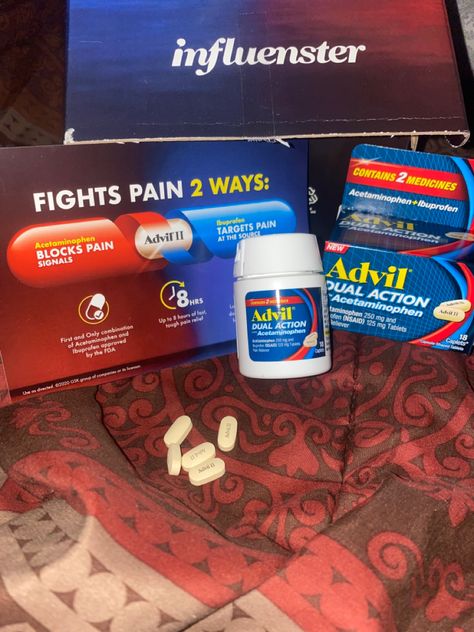 💊 A New Way to Fight Pain in 2 Ways- Acetaminophen plus ibuprofen - Advil Dual Action! Advil 🌟 I received this complementary from Influenster in exchange for my honest opinion & review! 💊 Advil Dual Action The Dual action Advil Contains Acetaminophen & Ibuprofen which together helps take the pain away faster than your average Advil! The acetaminophen blocks pain signals and the ibuprofen targets pain at the source and last up to eight hours for fast pain relief!! actually last longer as we Ibuprofen Aesthetic, Let’s Take Ibuprofen Together, Lets Take Ibuprofen Together, The Source, Pain Relief, Medicine, It Works, Tablet, Let It Be