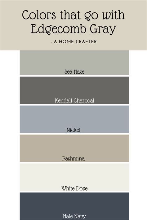 Edgecomb Gray Color Scheme, Edgecomb Gray Benjamin Moore Color Palette, Sea Haze Benjamin Moore Bathroom, Pashmina Color Palette, Benjamin Moore Pashmina Color Palette, Edgecomb Grey Color Palette, Bm Edgecomb Gray Coordinating Colors, Nickel Benjamin Moore, Colors That Go With Edgecomb Gray