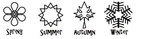 4 Season Tattoo Ideas, Four Seasons Tattoo Symbols, 4 Season Tattoo, Pagan Correspondences, 4 Seasons Tattoo, Symbols Elements, Elemental Symbols, Alchemical Symbols, Season Change