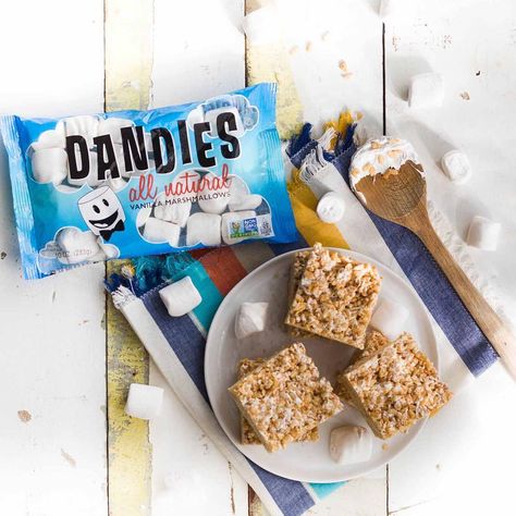 Dandies Rice Crispy Treats, Gelatin Free Marshmallows, Marshmallows Recipes, Vegan Rice Crispy Treats, Vegan Rice Krispie Treats, Crispy Treats Recipe, Rice Crispy Treats Recipe, Tasty Sweets, Vegan Marshmallows