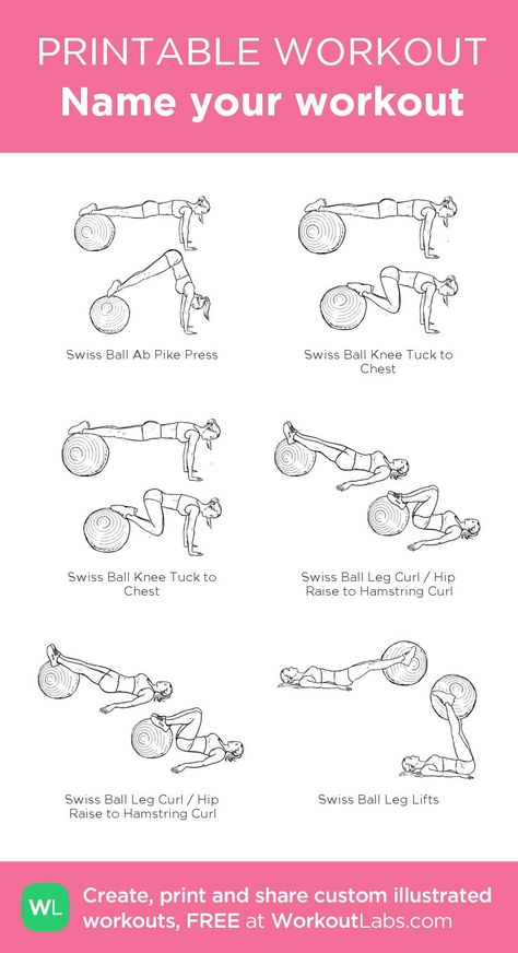 Swiss Ball Ab Workout, Fitness Ball Workout, Exercise Ball Workout, Swiss Ball Exercises, Workout Names, Yoga Ball Exercises, Swiss Ball, Stability Ball Exercises, Hamstring Curls