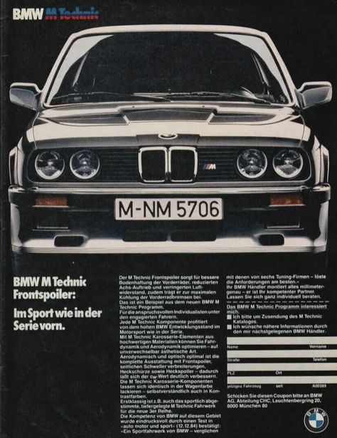 AisleOne on Twitter: "1980s BMW M Technik brochure. https://t.co/866yJ6lNbi" / Twitter Bmw E30 Poster, Car Posters Aesthetic, E36 Poster, 80s Bmw, E30 Poster, Car Brochure, Bmw Classic, Car Advertising, Car Magazine