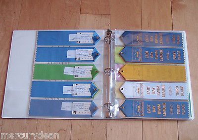 Old swimming ribbons Ribbon Display Ideas, Award Ribbon Display, Swim Ribbons, Swimming Awards, Ribbon Organizer, Medal Displays, Swim Team Gifts, Track And Field Sports, Horse Ribbons