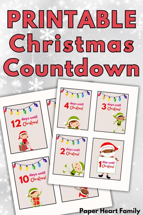 Elf On The Shelf Countdown, Christmas Countdown For Kids, Elf On The Shelf Notes, Elf On The Shelf Printables, Printable Elf On The Shelf, Countdown For Kids, Cute Christmas Ideas, Printable Advent Calendar, Christmas Note