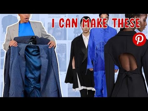 (1) 3 easy DIY blazers | Upcycle My Dream Pinterest Wardrobe! - YouTube Pinterest Wardrobe, Thrift Flip, Diy Fashion Clothing, One Day I Will, Refashion Clothes, My Dream, Sewing Hacks, Diy Fashion, Easy Diy