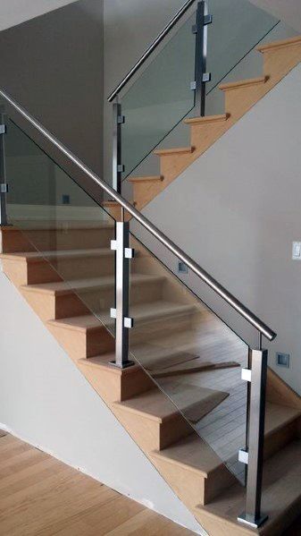 Top 70 Best Basement Stairs Ideas - Staircase Designs Balustrade Staircase, Pelan Rumah Kecil, Glass Stairs Design, Reling Design, Staircase Glass, Glass Staircase Railing, Steel Stairs Design, Steel Stair Railing, Glass Railing Stairs