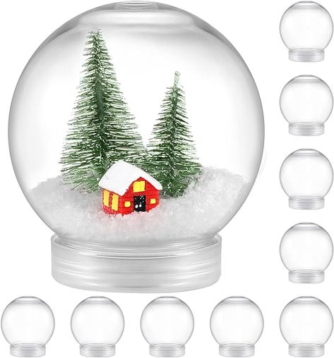 Amazon.com: 10 Pieces 3.6 Inch/91mm Plastic Snow Globe Clear Plastic Water Globe Fillable Snow Globe with Screw Off Cap for DIY Crafts Christmas Home Decoration : Home & Kitchen Snow Globe Christmas Cards For Kids, Diy Crafts Christmas, Christmas Art Projects, Christmas Globes, Diy Snow Globe, Globe Ornament, Water Balloons, Crafts Christmas, Classroom Crafts