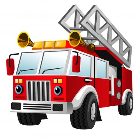 Caricatura, de, corpo bombeiros, caminhã... | Premium Vector #Freepik #vector #escola #pessoas #livro #agua Cartoon Fire, Truck Cartoon, Fireman Cake, Emergency Ambulance, Fireman Sam, Protection Logo, Fire Hose, Fire Brigade, Fire Protection