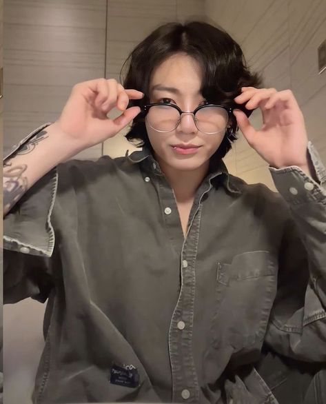 Jungkook With Glasses, Jungkook Glasses, Bts Hairstyle, Jungkook Weverse, Taehyung Funny, Kim Taehyung Funny, I Don't Care, My Name Is, Bts Jungkook