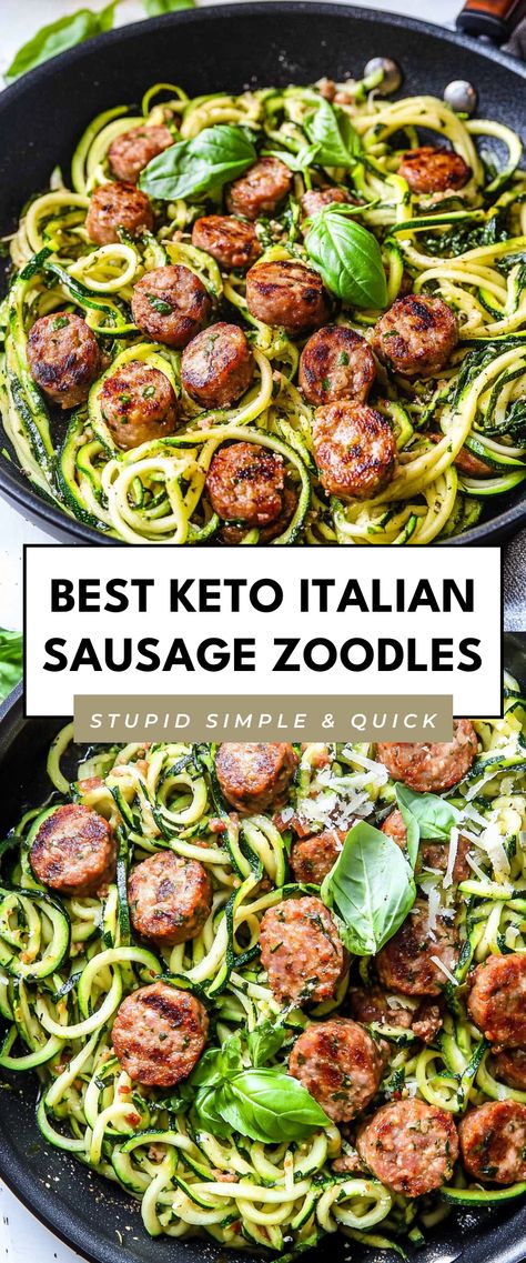 Image for Best Keto Italian Sausage Zoodles Italian Sausage Recipes Healthy, Sausage Recipes Keto, Sausage Recipes Healthy, Sausage Dinners, Healthy Sausage Recipes, Ground Sausage Recipes, Keto Italian, Sausage Dinner, Italian Sausage Recipes