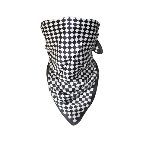 PRICES MAY VARY. STYLISH: Rave Bandana EDM Facemask. Checker festival clothing and accessories. The trippy black and white pattern is sure to make you the center of attention! Stay ahead of the trend with these stylish Checkerboard Bandana. MULTI-FUNCTIONAL: 10+ ways to wear it - neckerchief, headband, wristband, mask, hair-band, balaclava face mask, face scarf, seamless mask, beanie, bandana, mouth mask, and more LIGHTWEIGHT & BREATHABLE:100% silk feeling polyester fabric. Super smooth, breatha Rave Bandana, Trippy Black And White, Bandana Silk, Headband Scarf, Festival Face, Mask For Men, Half Face Mask, Bandana Headband, Silk Headband