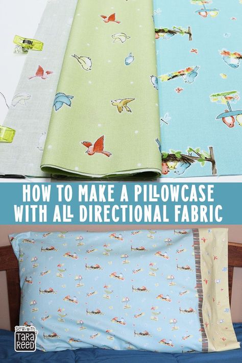 How To Sew A Pillowcase With Directional Fabric Sew A Pillowcase, Burrito Pillowcase, Pillow Cases Tutorials, Sewing Projects Free, Custom Pillow Cases, Pillowcase Pattern, French Seam, Riley Blake Designs, Riley Blake