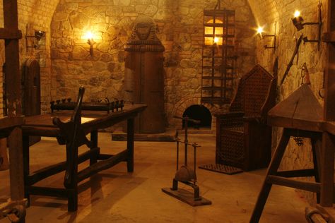 Torture Methods, Medieval Dungeon, Brazen Bull, Medieval Torture, Castle Interiors, Dungeon Room, Divine Comedy, Castles Interior, Medieval Houses