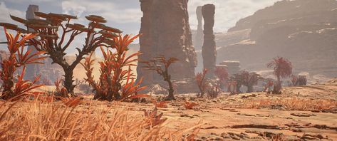 ArtStation - Sci-fi Desert Biome - Unreal Engine 5 Sci Fi Desert, Desert Biome, Imaginary Maps, Desert Environment, Alien Planet, Game Concept Art, Biome, Game Concept, Cyberpunk Art