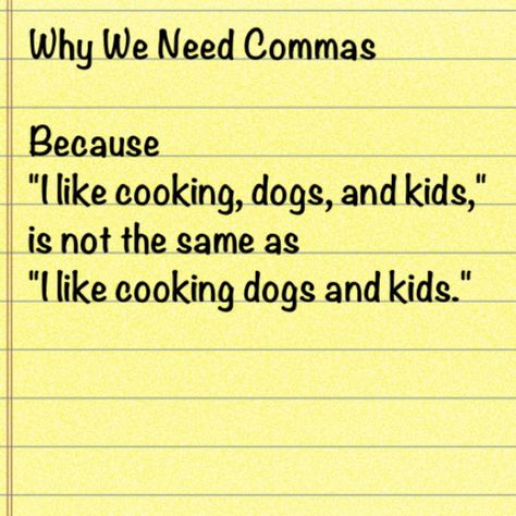 grammar funny on why we need commas Grammar Memes, Grammar Jokes, Grammar Police, Grammar Humor, Army Jokes, Grammar And Punctuation, School Jokes, Teaching Grammar, Teacher Memes