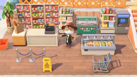 Animal Crossing Cafe, Dog Bedroom, Grocery Store Design, Animal Crossing Guide, Supermarket Design, New Animal Crossing, Animal Crossing Game, Minecraft Projects, Video Game Room