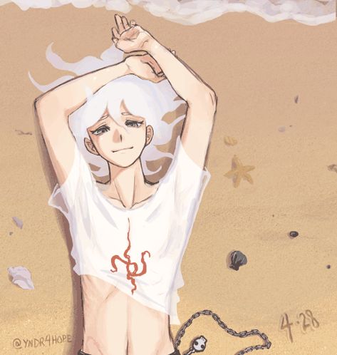 Nagito Komaeda, X Reader, A Drawing, The Story, The Beach