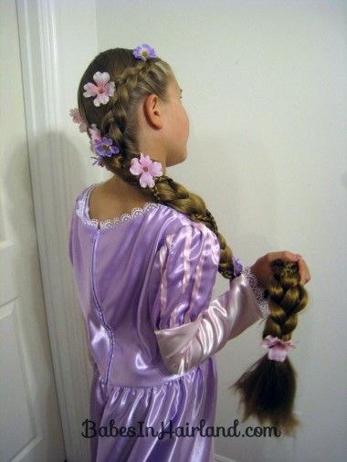 Rapunzel Hair with Extensions from BabesInHairland.com #rapunzel #tangled #braids #halloween Rapunzel Braid, Messy Bun With Braid, Rapunzel Costume, Rapunzel Hair, Fake Hair, Braids With Extensions, Princess Hairstyles, Hairstyle Gallery, Long Hair Girl