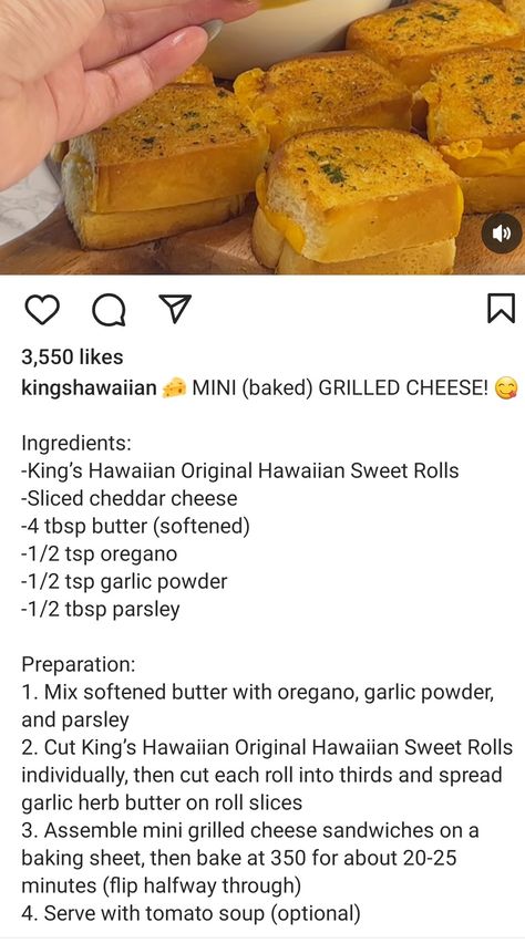 Grilled Cheese Sliders Kings Hawaiian, Grilled Cheese Hawaiian Rolls, Hawaiian Roll Baked Grilled Cheese, Hawaiian Rolls Grilled Cheese, Hawaiian Roll Grilled Cheese, Mini Grilled Cheese Hawaiian Rolls, Slider Appetizers, Hawaiian Roll Mini Baked Grilled Cheese, Kings Hawaiian Mini Grilled Cheese