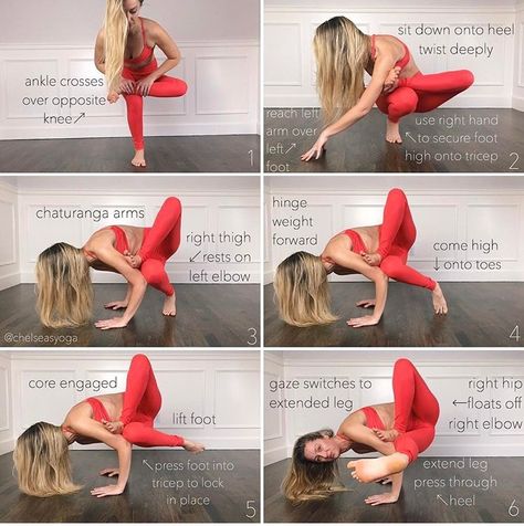 Dragonfly Pose, Grasshopper Pose, Yoga Poses Pictures, Ashtanga Vinyasa Yoga, Red Outfits, Chair Pose, Yoga Inspo, Yoga Poses Advanced, Arm Balances