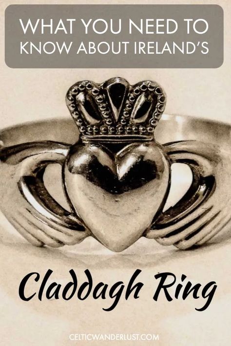 What You Need to Know About Ireland's Claddagh Ring - Celtic Wanderlust Irish Claddagh Tattoo, Scottish Ring, Claddagh Tattoo, Claddagh Symbol, Rings With Meaning, Silver Claddagh Ring, Irish Ring Claddagh, Irish Rings, Irish Claddagh