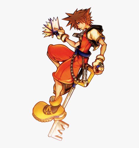 Sora Kingdom Hearts Official Art, Sora Kingdom Hearts Tattoo, Square Enix Character Design, Kh Icons, Kh Tattoo, Nomura Art, Kingdom Hearts Chain Of Memories, Sora Kh, Kingdom Hearts Sora