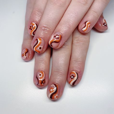 70s Nails Retro, 70s Nails, Orange Nails, Nail Inspo, Cute Nails, Nail Designs, Nails