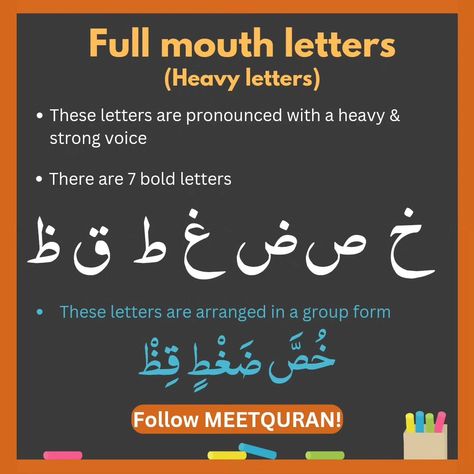 Tajweed rule about "Full mouth letters". Join MEET QURAN to learn more &more about Tajweed & The Holy Quran #quran #islamicquotes #tilawat Tajweed Rules, Tajweed Quran, Muslim Book, More More, Holy Quran, Islamic Quotes, Quran, To Learn, Books