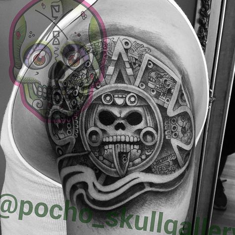 Calendario Azteca calavera Casper Tattoo, Aztec Tattoos Sleeve, Azteca Tattoo, Aztec Tattoos, Tattoos Sleeve, Angel Tattoo Designs, Angel Tattoo, Rose Tattoos, Art Tattoos