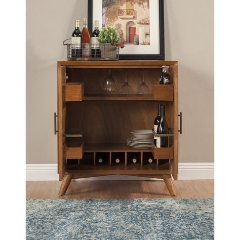 Small Bar Cabinet, Home Bar Cabinet, Stemware Storage, Home Bar Design, Wine Bar Cabinet, Small Bar, Dekorasi Kamar Tidur, Decorating Style, Bar Cabinet