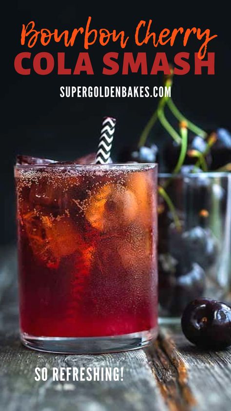 Cola Cocktail, Cherry Bourbon, Simple Cocktail, Winter Cocktail, Black Cherries, Cherry Brandy, Bourbon Drinks, Refreshing Cocktail, Sweet Cocktails