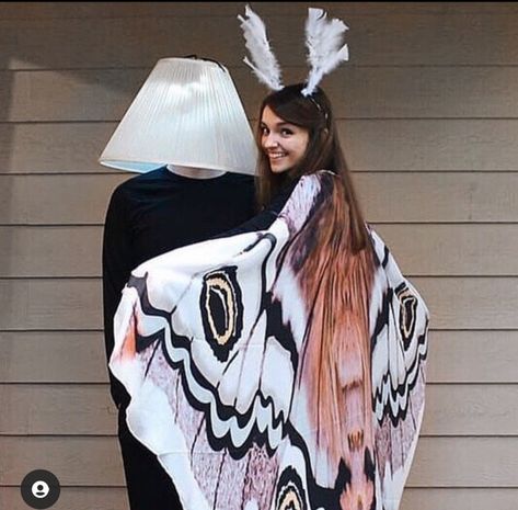 Moth Couple Costume, Moth And Lamp Couples Costume, Moth And Light Costume, Mothman Couples Costume, Moth And Flame Costume, Moth To A Flame Costume, Moth And Lamp Halloween Costume, Lamp And Moth Costume, Moth And Lamp Costume