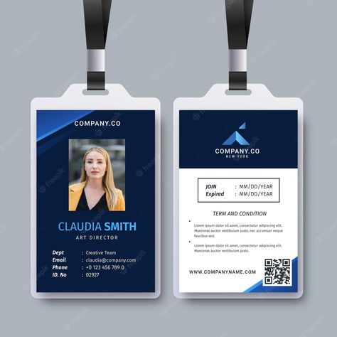 Premium Vector | Abstract template with photo for id cards Student Card Design, Student Id Card, Identity Card Design, Employee Id Card, Calligraphy Wallpaper, Employees Card, Student Card, Job Description Template, Business Cards Layout