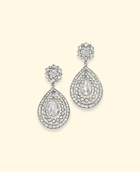 Edwardian Accessories, Edwardian Earrings, Royal Jewellery, Earrings Diamond, Pear Shaped Diamond, Drop Pendant, Diamond Cluster, High Jewelry, Pendant Earrings