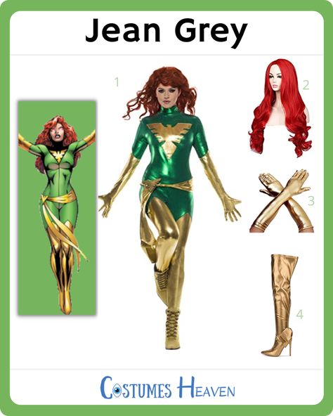 Jean Grey Halloween Costume, Jean Gray X Men, Xmen Costumes, Superheroine Cosplay, X Men Jean Grey, Jean Grey Cosplay, Jean Grey Costume, Jean Grey Xmen, X Men Costumes