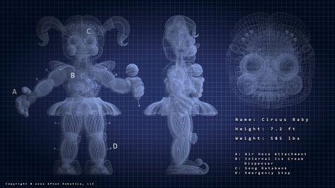 blueprints of circus baby on a table | Circus Baby Blueprint by SparkyBOY-Gaming on DeviantArt Fnaf Animatronics Blueprints, Animatronic Blueprints, Fnaf Blueprints, Fnaf Tapes, Fnaf Crafts, Fnaf 5, Good Horror Games, Funtime Freddy, Fnaf Baby